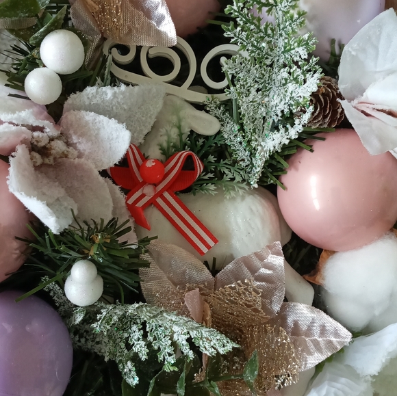 22" Victorian Christmas Wreath Farmhouse Handmade - Picture 5 of 8